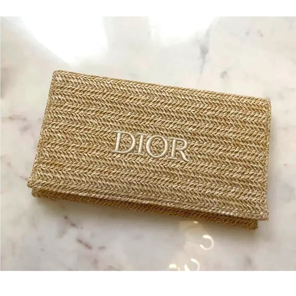 Christian Dior Novelty Clutch Pouch 2023 Summer Rattan Beige Limited Edition - Picture 3 of 7